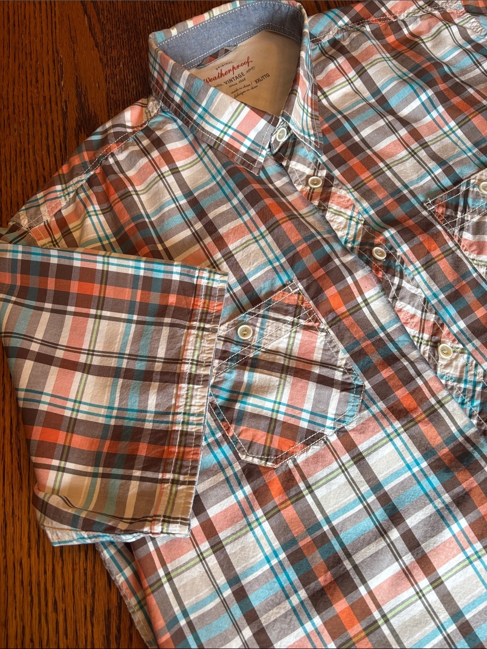 WEATHPROOF VINTAGE- 100 % Cotton SS Button-Down Shirt (M-119)